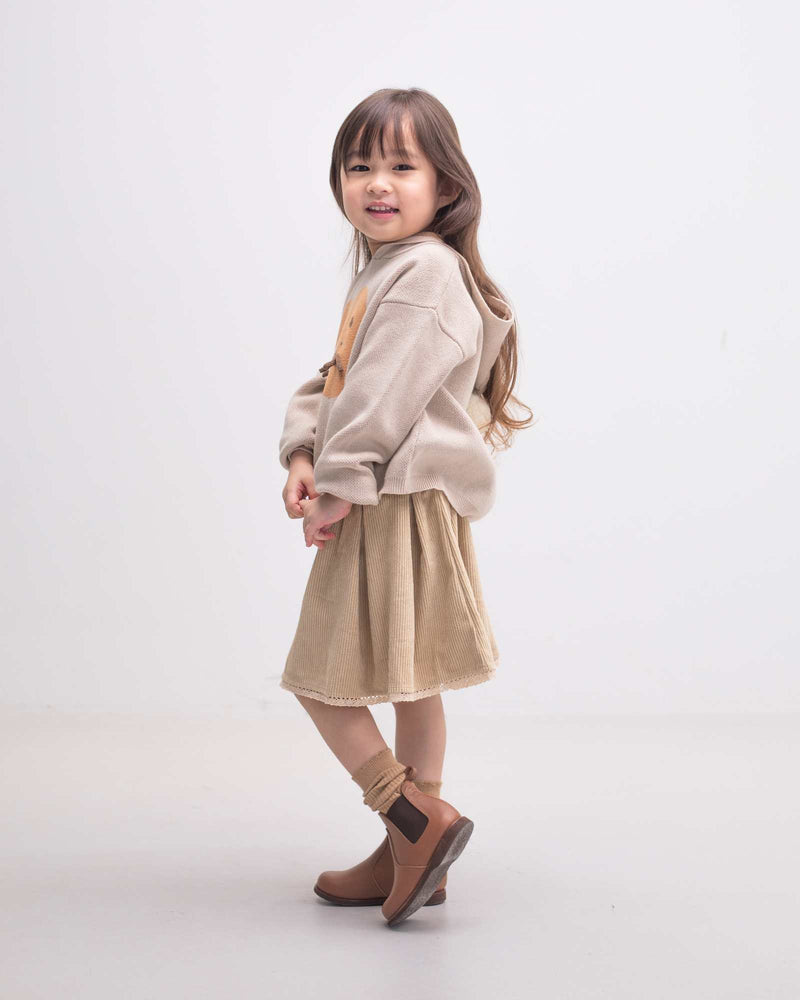 Khaki Lace Pleated Skirt 18M 16Y Kids Adults Girls Skirt mimi mono HK