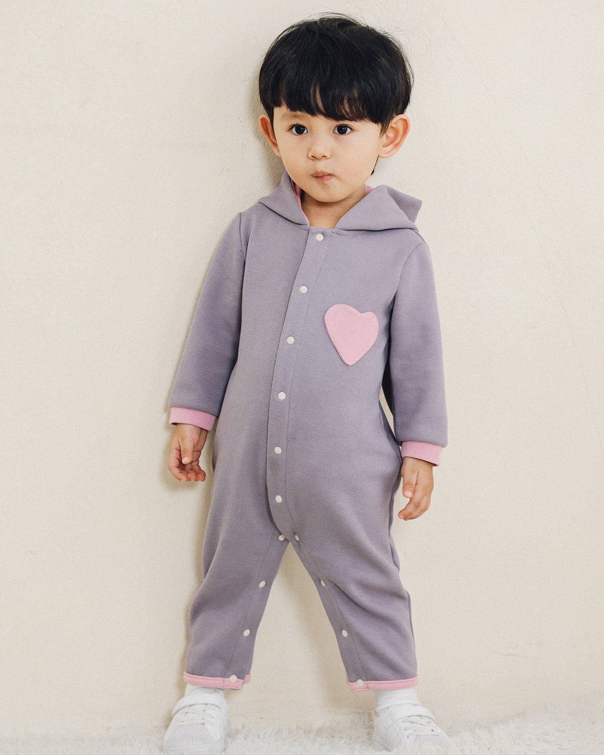 Bunny Heart Hoodie Romper