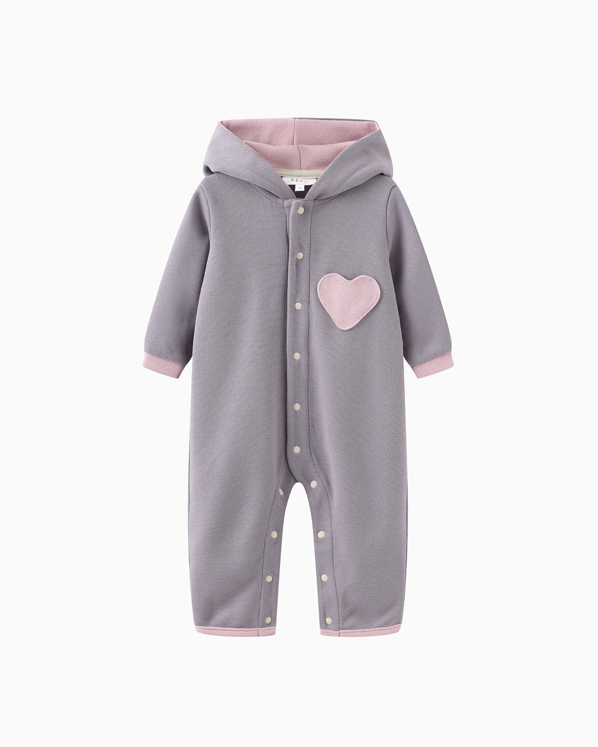 Bunny Heart Hoodie Romper - Periwinkle