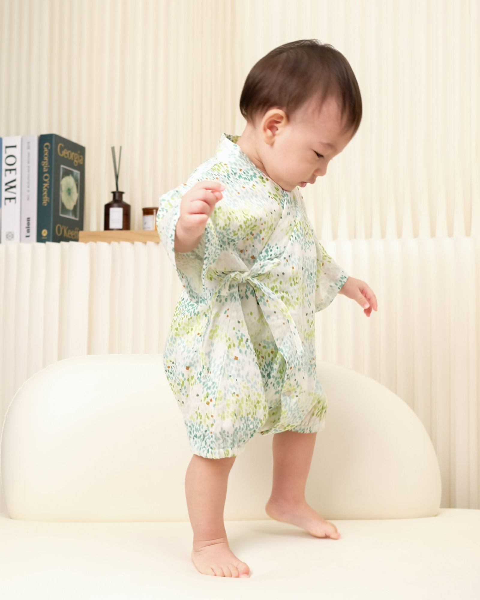 Petal & Pastels Baby Kimono - Lime